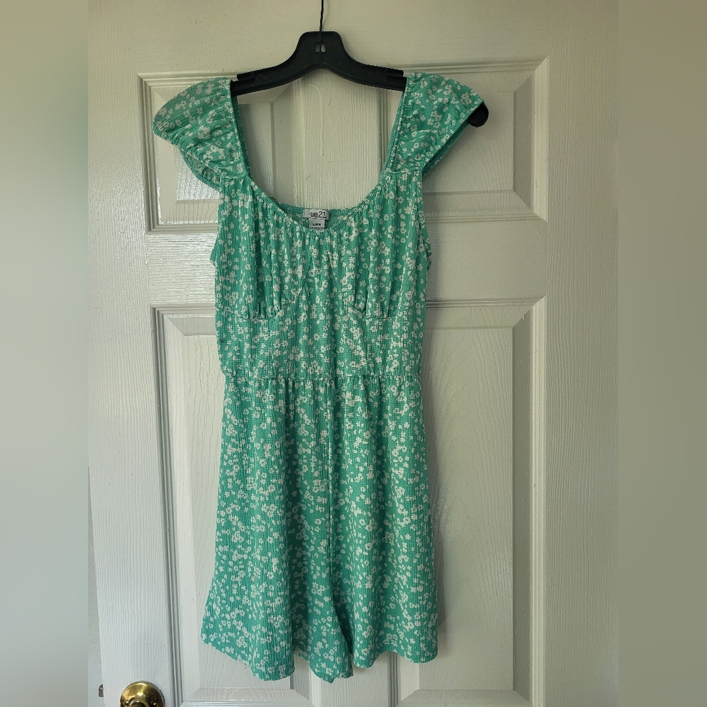 Green Floral Romper